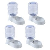 Kuber Industries Dog Food Bowl|Drinking Fountain Cat & Dog Bowl|Reusable,Durable|Bowl with Refillable Water Bottle|Stylish Dog Accessories for Indoor & Outdoor Use|LS147GR|3500ML|Grey (Pack of 4)